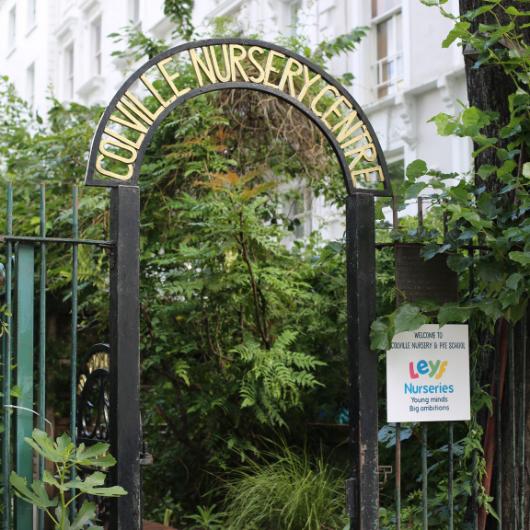 Exterior entrance arch to Colville Nursery