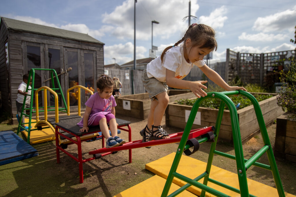 Playing outdoors at LEYF Leys Nursery