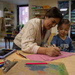 Colouring in at LEYF Marsham Street