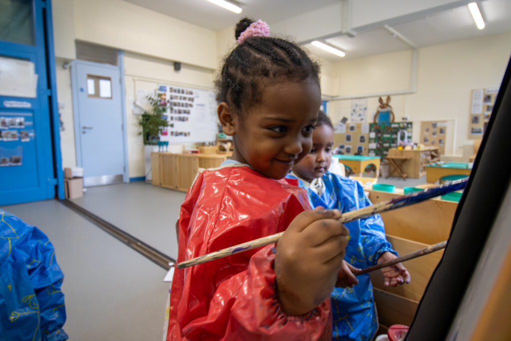 Fun with paint at LEYF Old Kent Road Nursery
