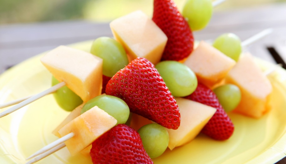 fruit on kebab sticks