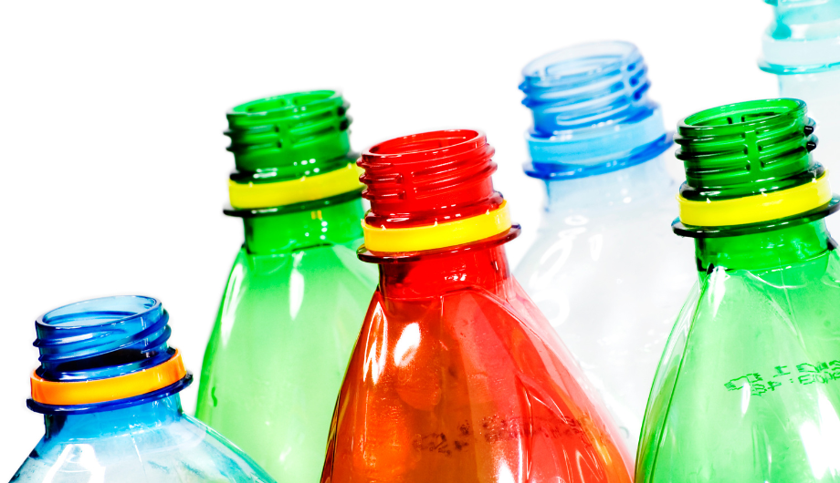 empty plastic bottles in various colours