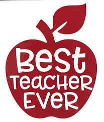 Icon of an apple with the words Best Teacher Ever written inside it