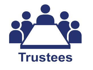 An icon depicting people around a table, labelled trustees