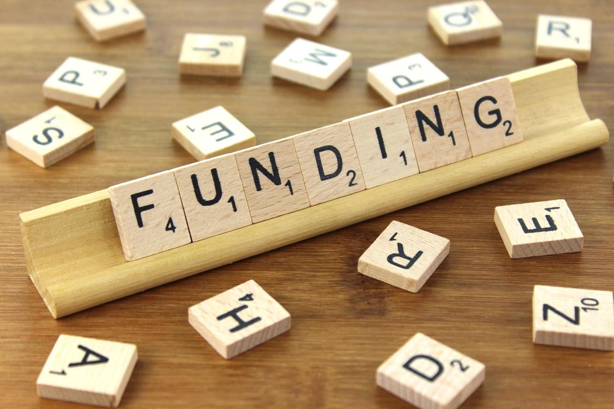 The word Funding spelt out in scrabble tiles