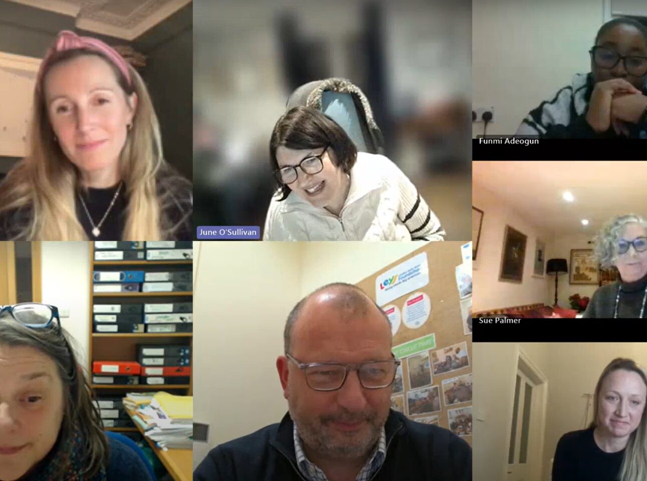 Screenshot of participants at the online Margaret Horn debate